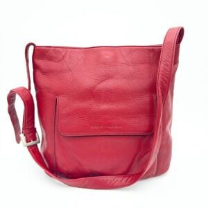 Stone Mountain Red Leather Crossbody Shoulder Bag Adjustable‎ Strap NWOT